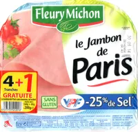 Le Jambon de Paris (- 25 % de Sel) 4 Tranches +1 Gratuite