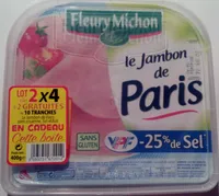 Le Jambon de Paris (- 25 % de Sel) Lot de 2 x 4 + 2 Gratuites = 10 Tranches