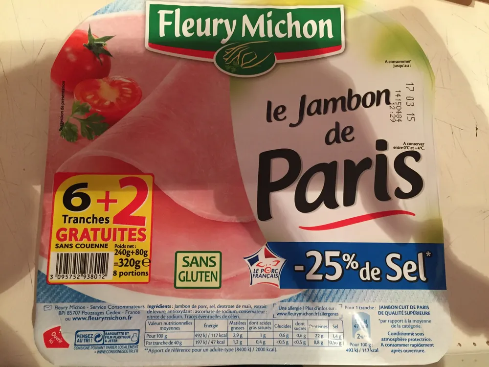 Le Jambon de Paris -25% de Sel