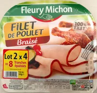 Filet de poulet braisé - lot 2 x 4 tranches