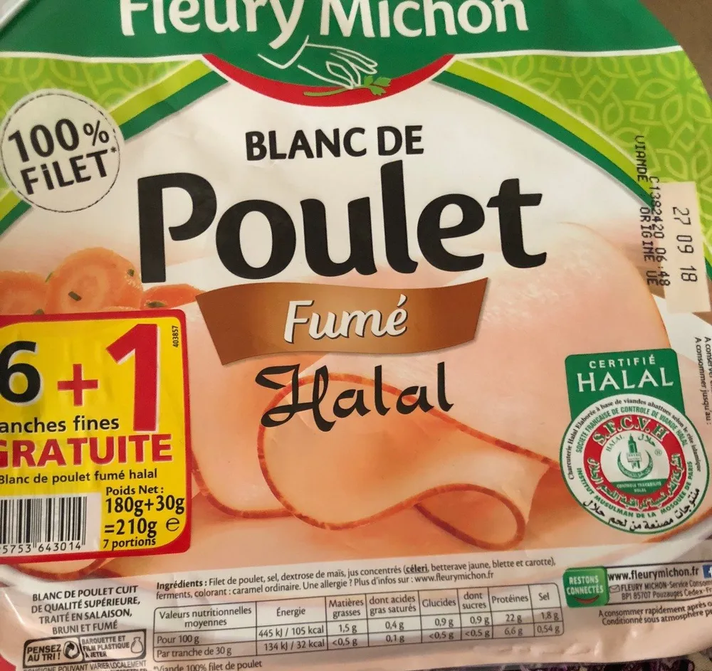 Blanc de poulet fumé halal