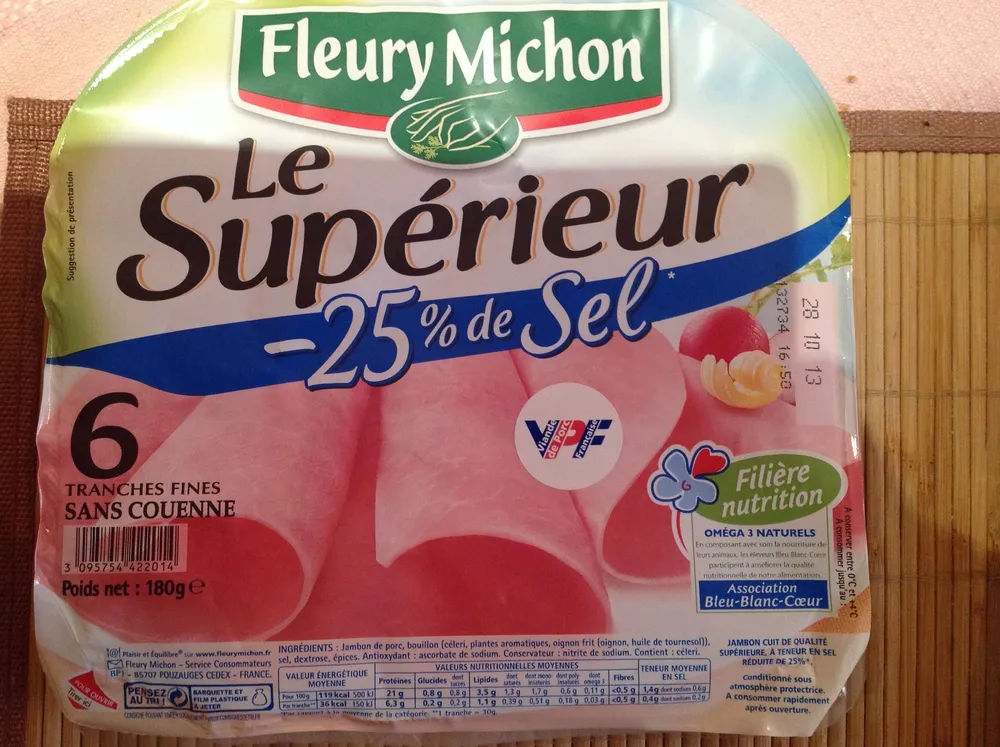Le supérieur - 6 tranches fines sans couenne - -25% de sel