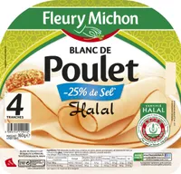 Blanc de Poulet - 25% de sel* - *par rapport à la moyenne de la catégorie Halal - 4 tr.