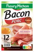 Bacon porc fumé - 12 tranches environ