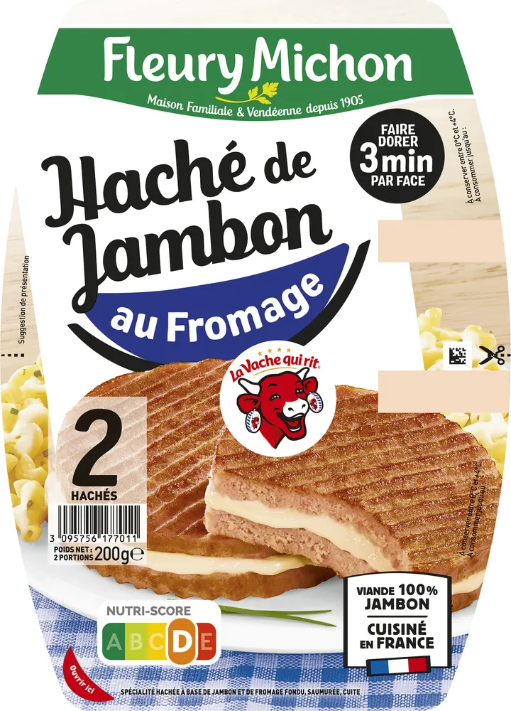 Le haché jambon au fromage la vache qui rit® - 2 pièces
