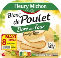 Blanc de poulet doré au four - 8 tranches fines