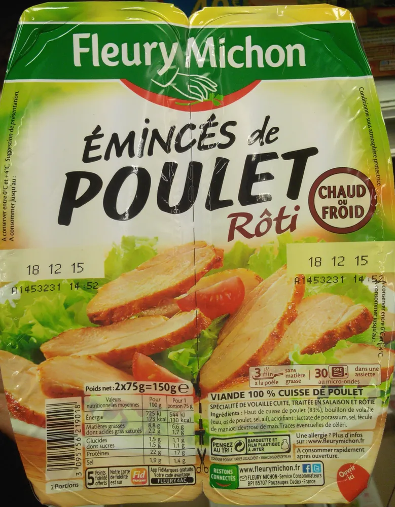 Émincés de Poulet Rôti