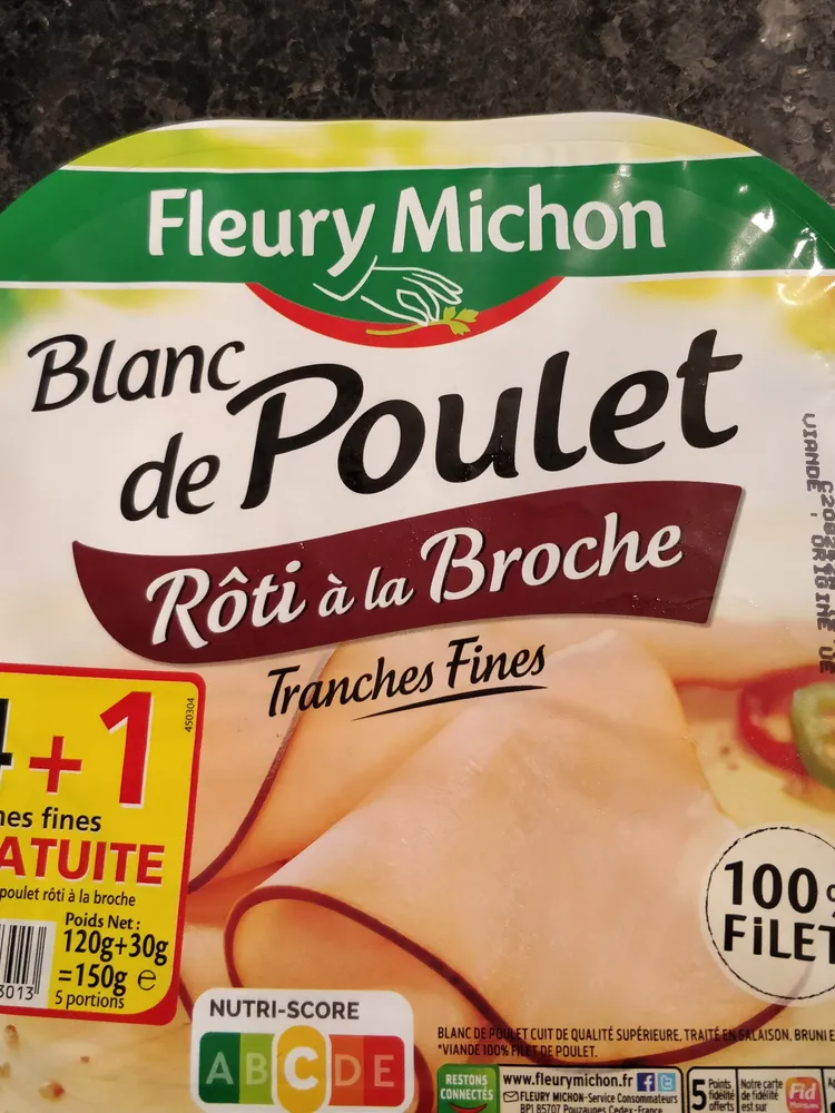 Blanc de poulet rôti à la broche