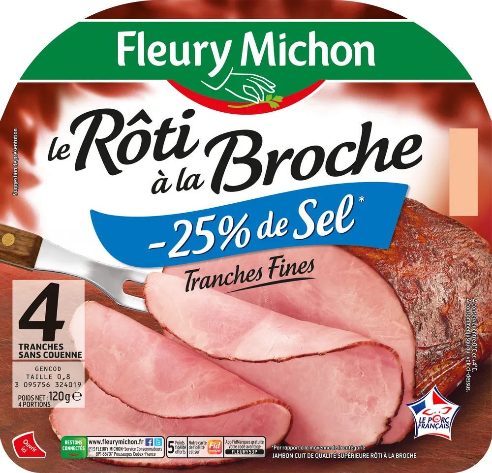 Le rôti à la Broche -25% de sel* - 4 tr. fines sans couenne