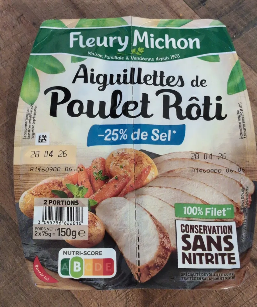 Aiguillettes de poulet - 25% de Sel*
