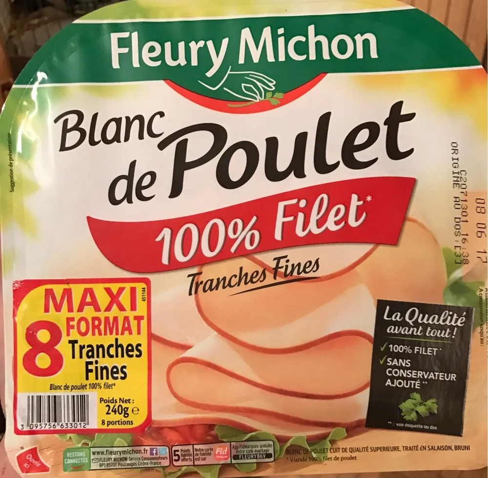 Blanc de poulet 8 tr 240 g