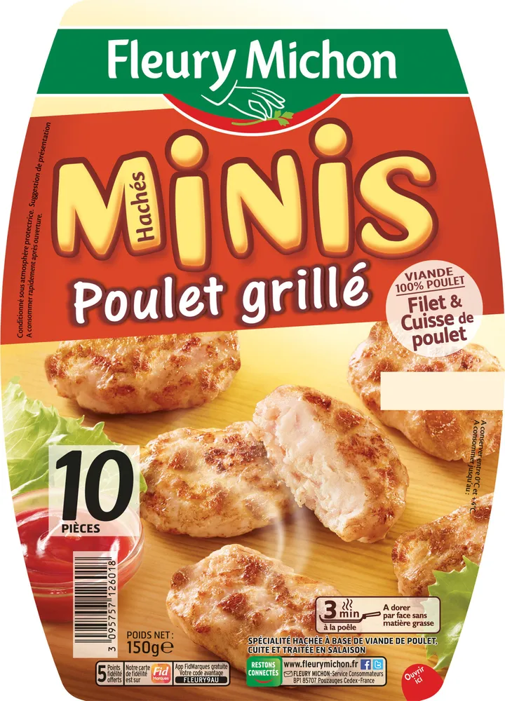 Minis hachés de poulet grillé - 10 pièces