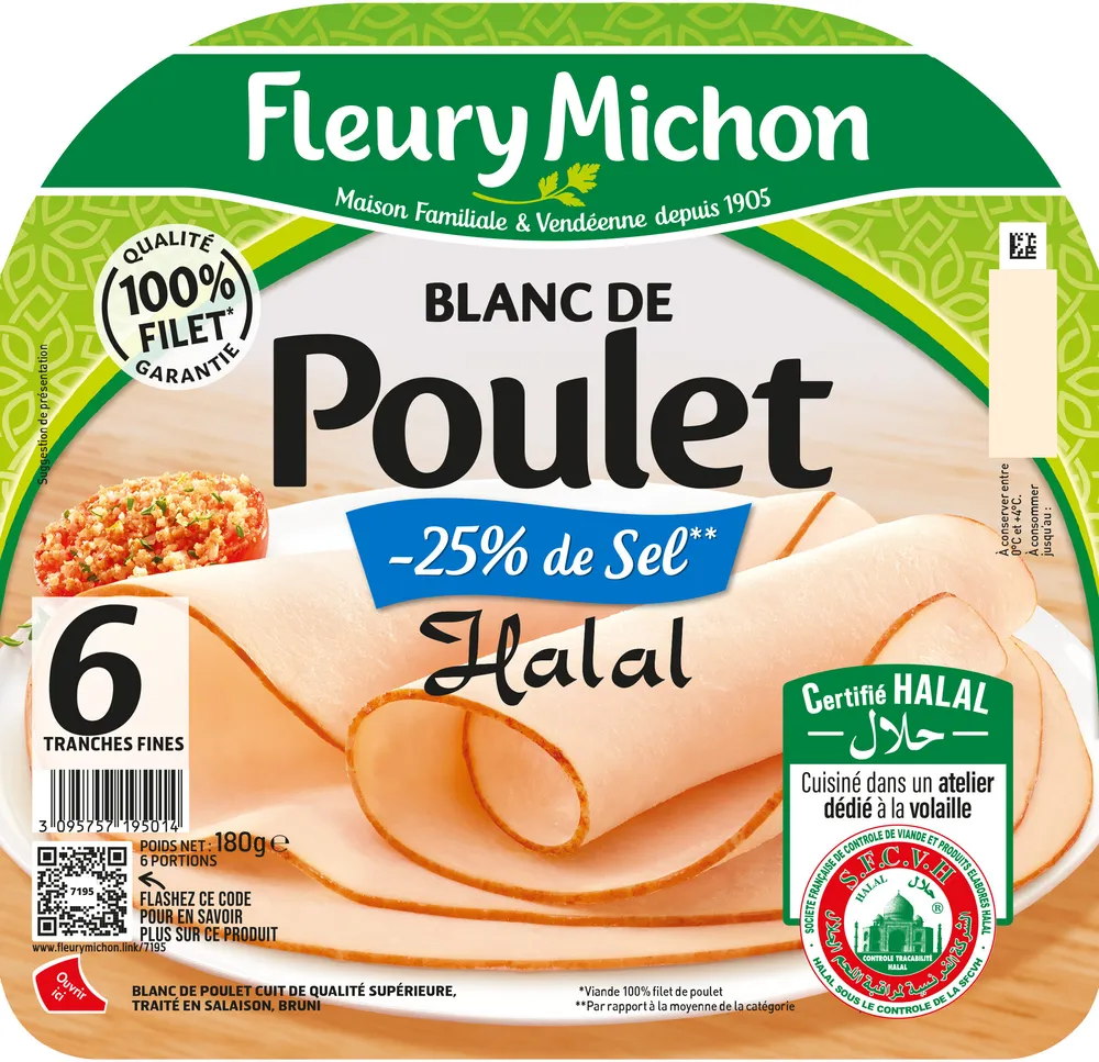Blanc de Poulet  - 25% de sel* Halal
