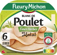Blanc de poulet fines herbes Halal - 6 tranches fines