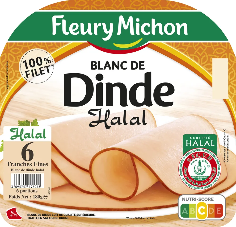 Blanc de dinde Halal - 6 tranches fines