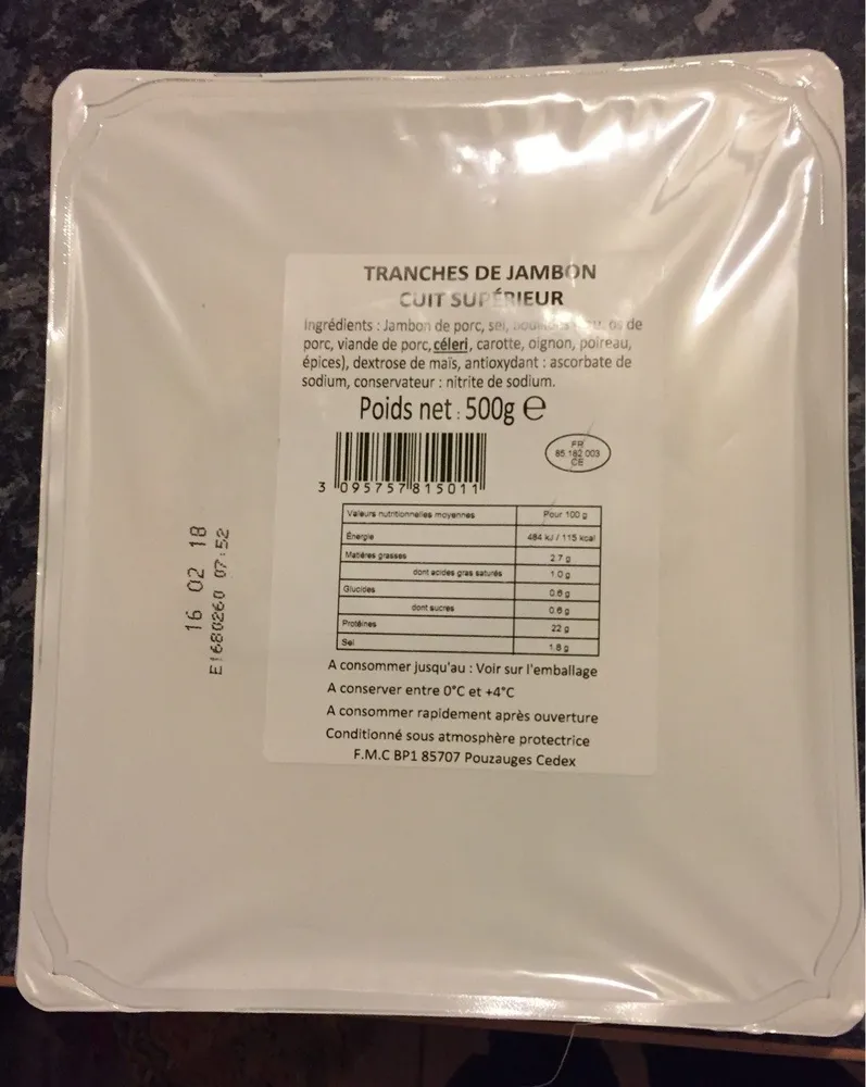 Tranches de jambon cui superieur