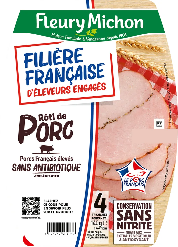 Le Rôti de Porc - 100% filet* - FILIERE FRANCAISE D'ELEVEURS ENGAGES
