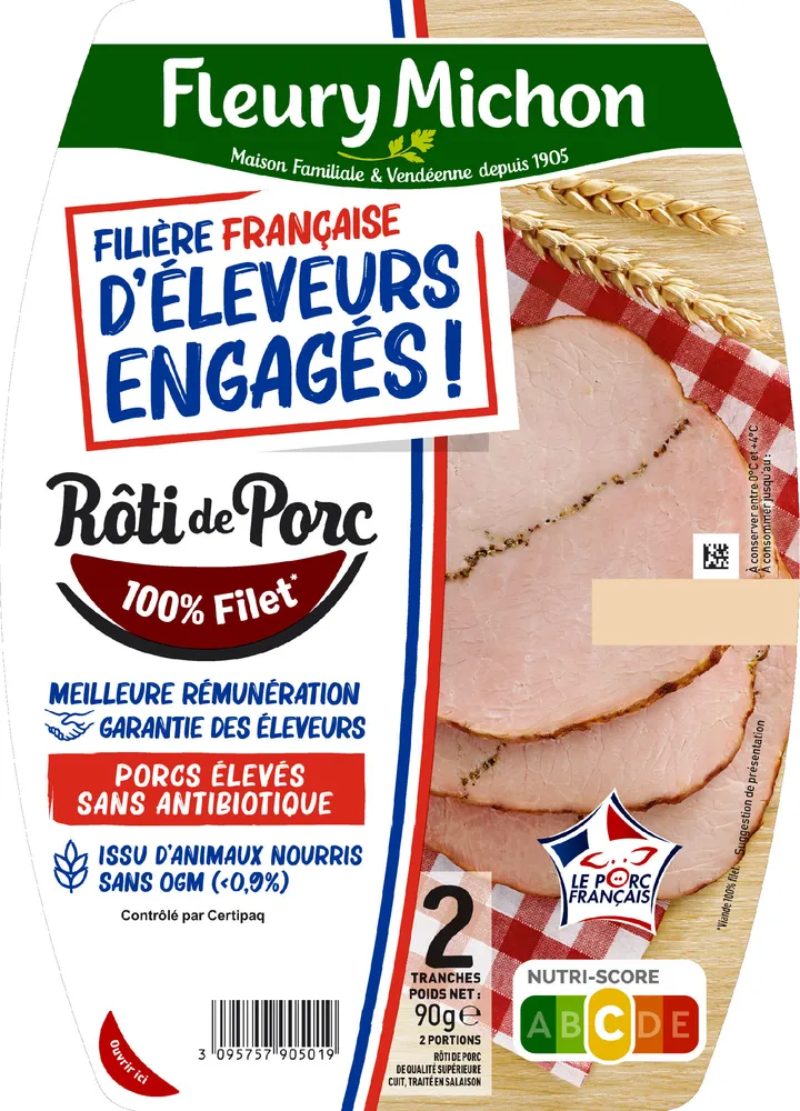 Le Rôti de Porc - 100% filet* - FILIERE FRANCAISE D'ELEVEURS ENGAGES