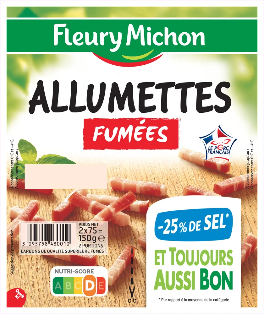 Allumettes fumées- 25% de sel - 2 x75g