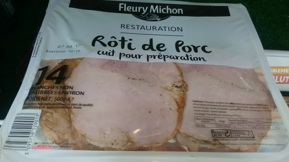 Rôti de porc cuit pour préparation