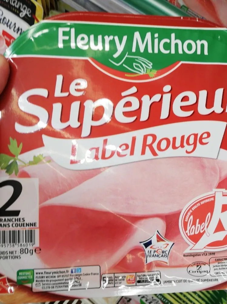 Le supérieur label rouge jambon