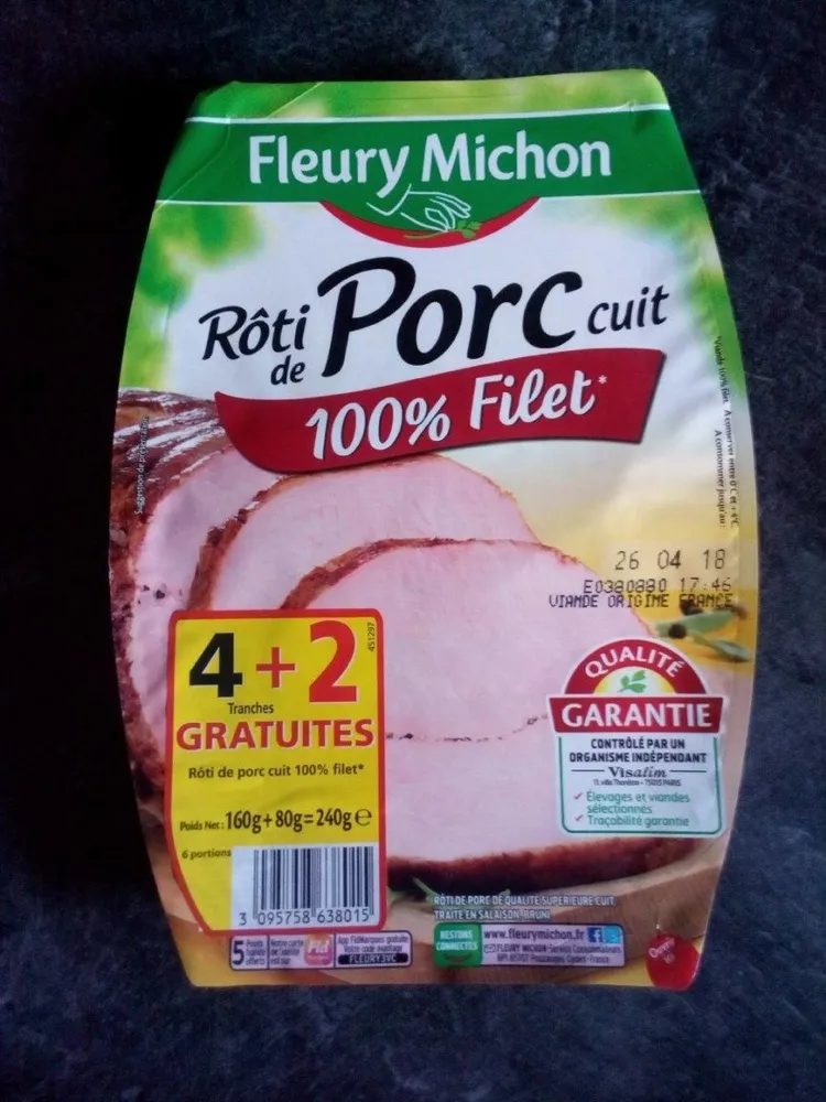 Rôti de porc cuit 100% filet