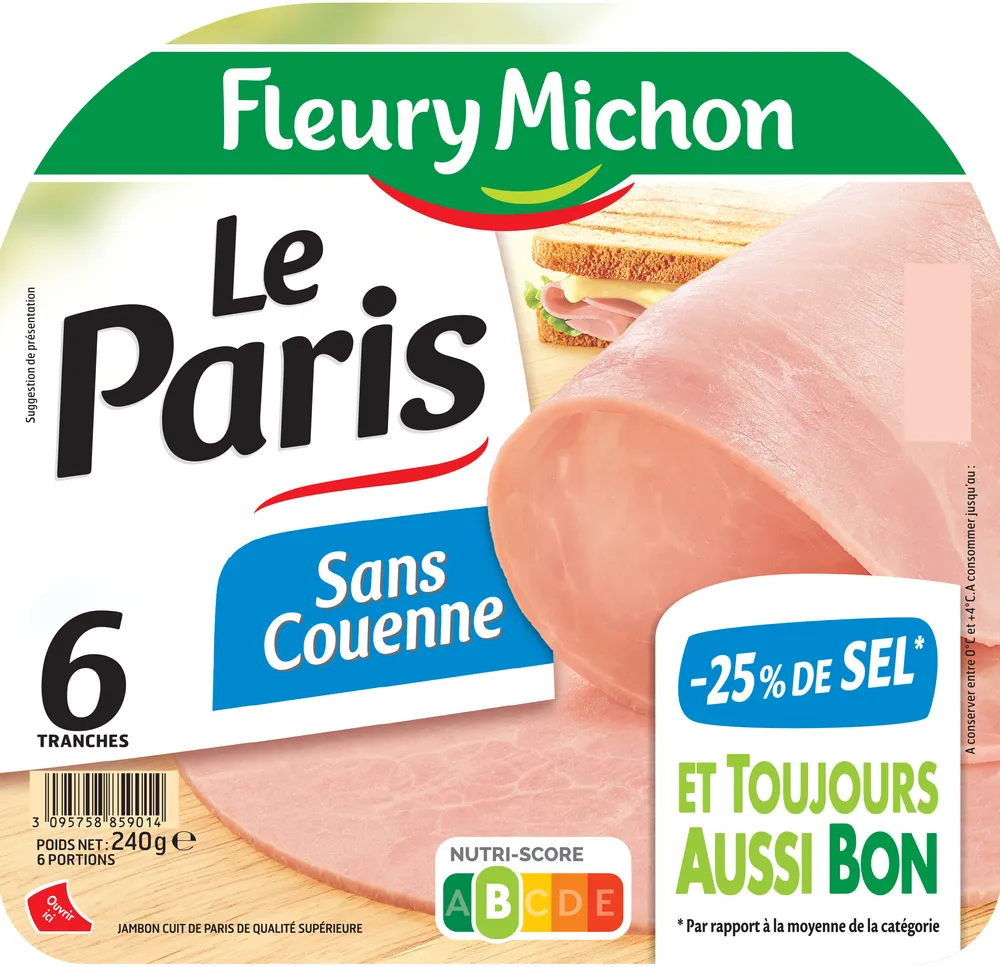Le Paris  sans couenne - 25% de Sel*- 6 tr