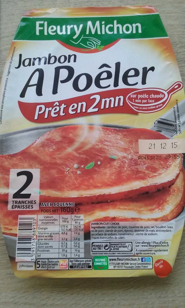 Jambon à poêler avec couenne