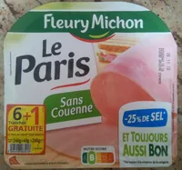 Jambon le paris -25% de sel (6+1 gratuite)