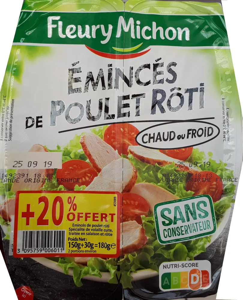 Émincé de poulet rôti