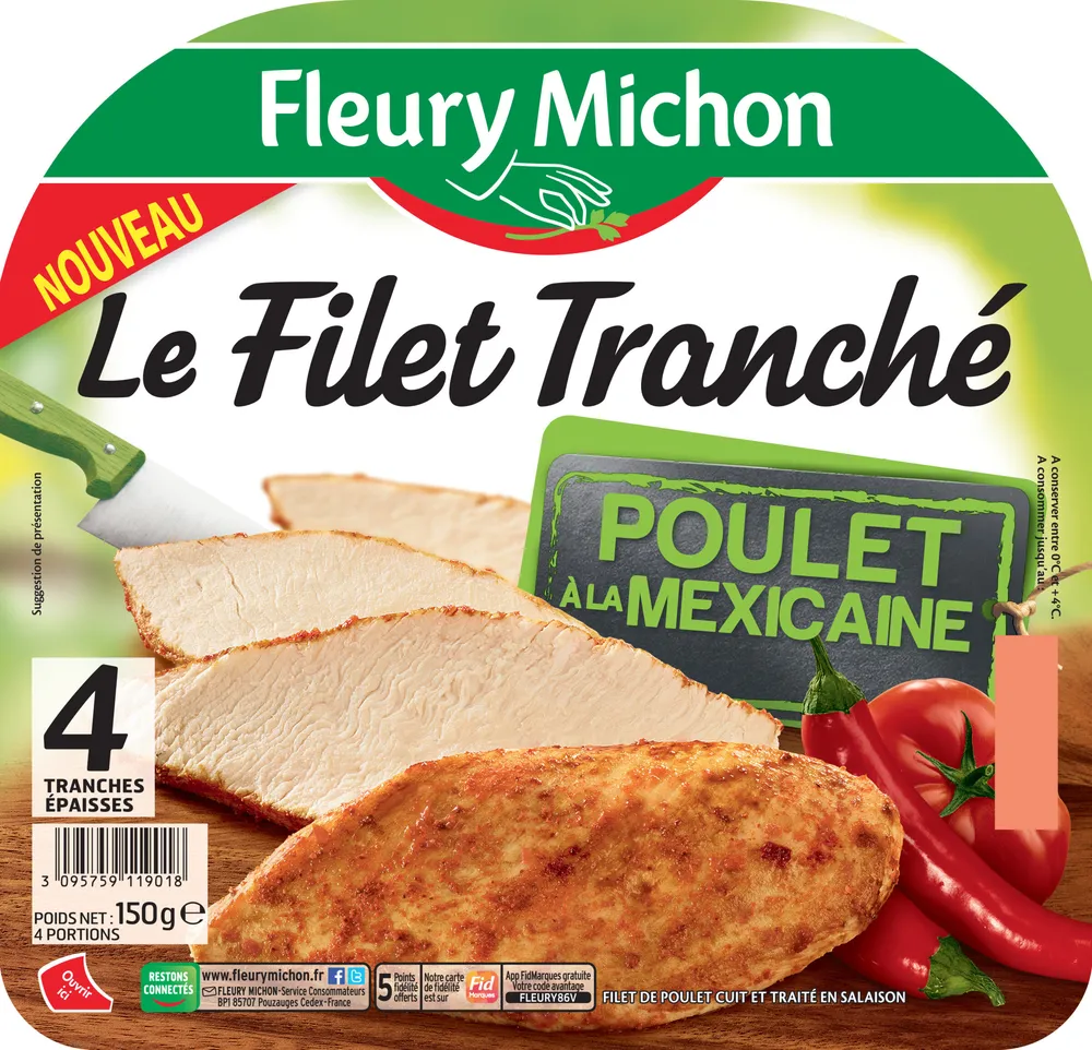 FILET TRANCHE POULET MEXICAINE - 4 tr.