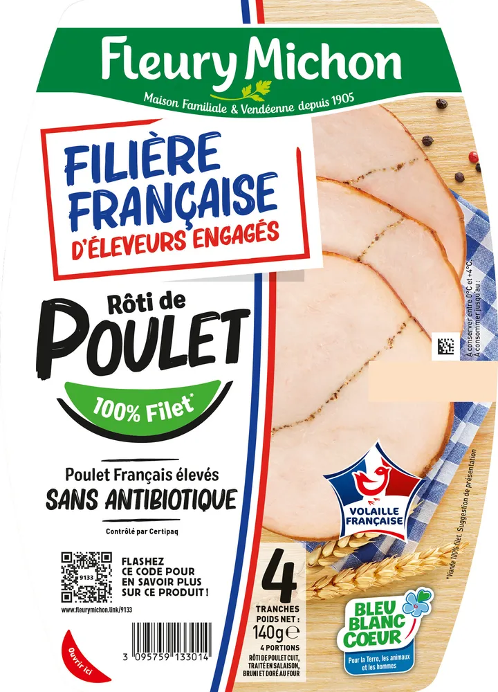 Rôti de Poulet - 100% Filet* - FILIERE FRANCAISE D'ELEVEURS ENGAGES