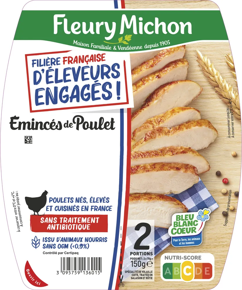 Emincés de poulet - FILIERE FRANCAISE D'ELEVEURS ENGAGES