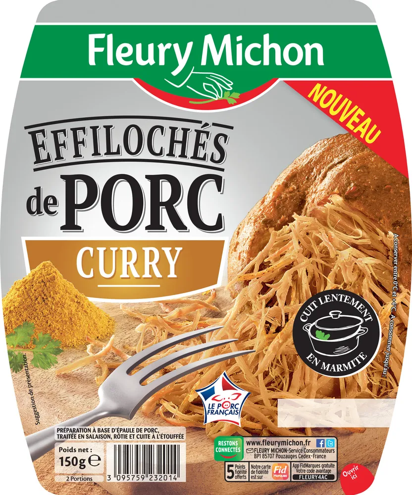 Effilochés de porc Curry