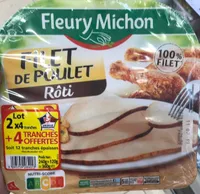 Filet de poulet rôti les 2 barquettes de 4 tranches 360 g
