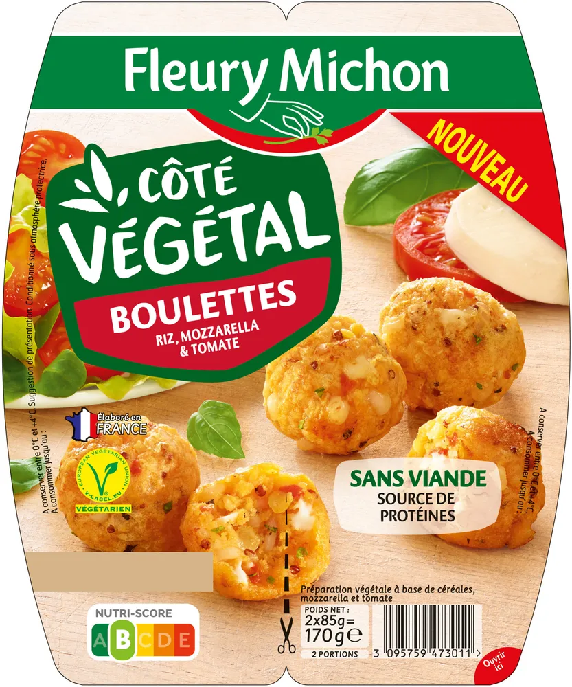 Boulettes Riz, Mozzarella, Tomate.