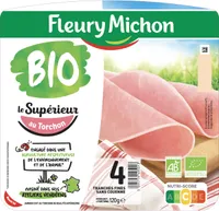 Le jambon bio torchon - 4 tranches fines sans couenne