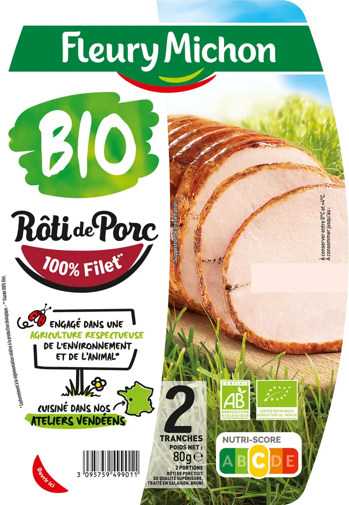 Rôti de porc cuit BIO - 2 tranches