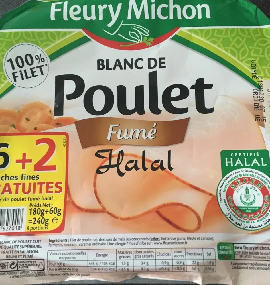 Blanc de poulet fumé halal