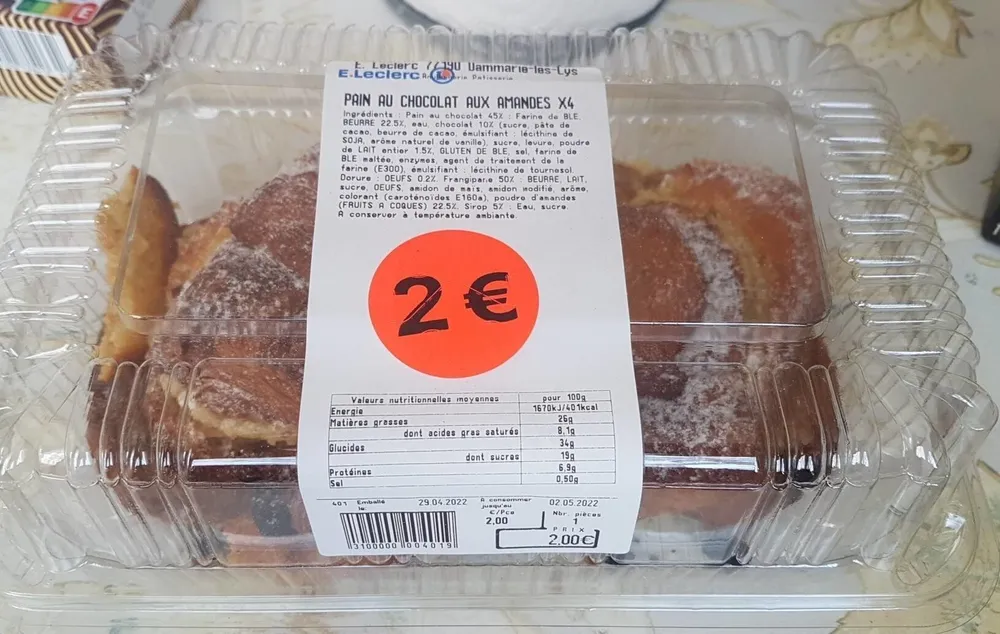 Pain aux chocolat aux amandes leclerc