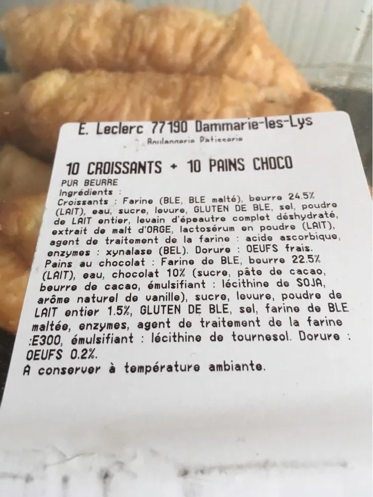 Pains choco + Croissants Leclerc