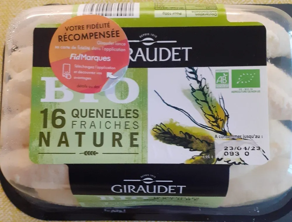 16 quenelles fraîches nature bio