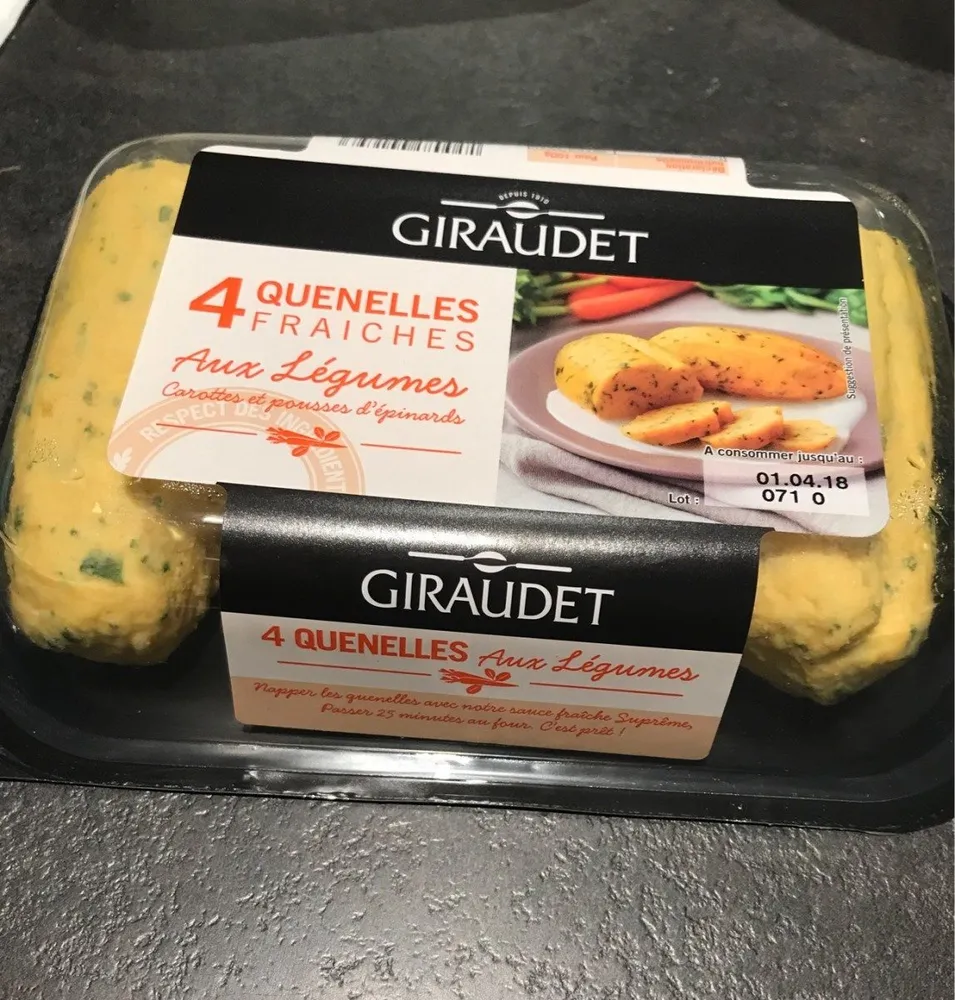 Quenelles Fraîches aux Légumes, carottes et pousses d'épinards