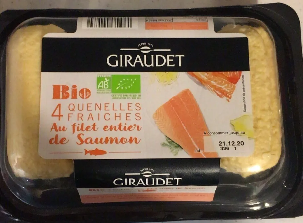 4 quenelles fraîches au filet entier de saumon bio