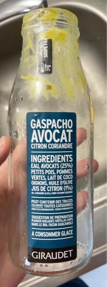 Gaspacho avocat citron coriandre