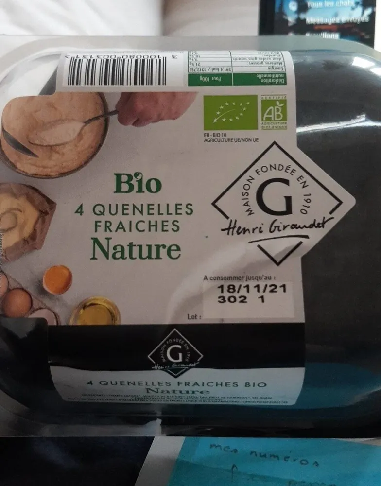 Quenelles fraîches nature