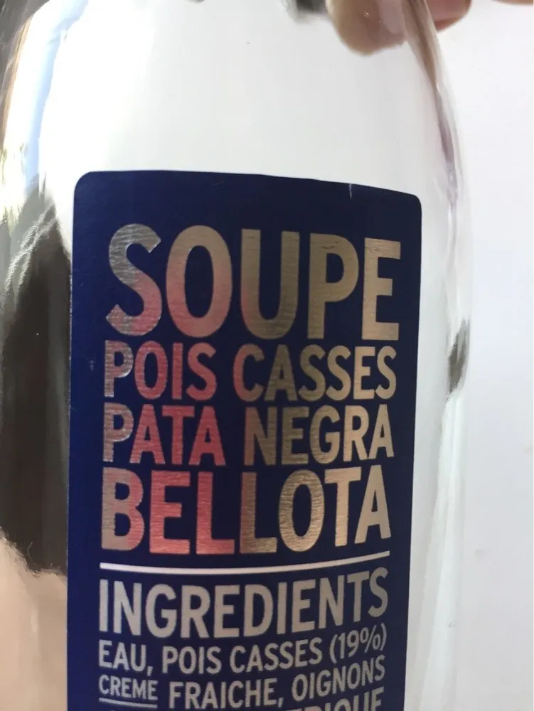 Soupe pois casses pata negra bellota