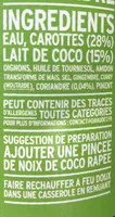 Soupe Carotte, Lait de Coco, Curry Vert