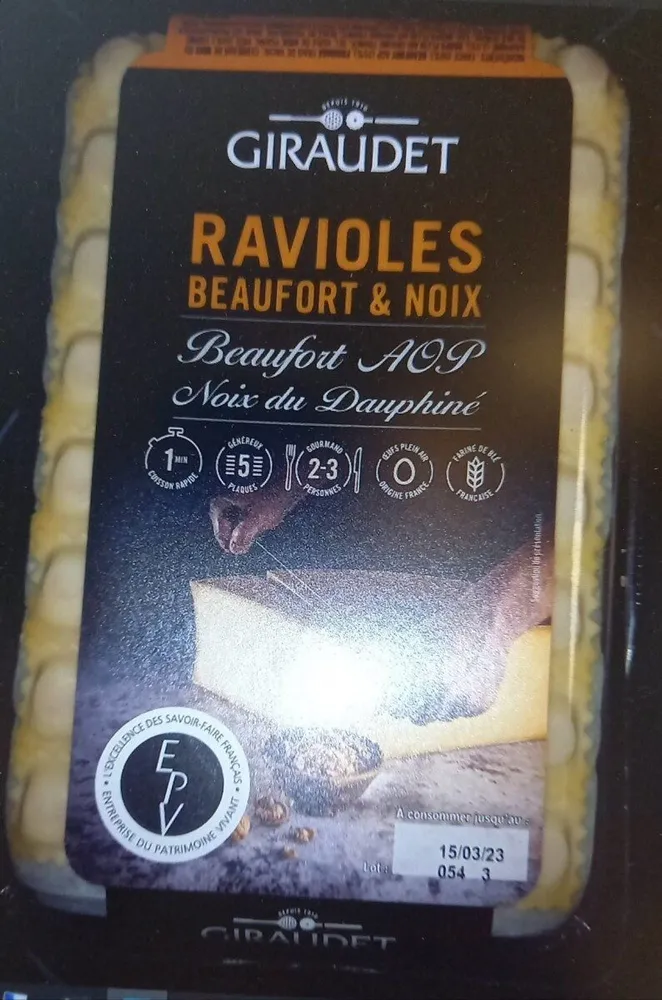 Ravioles Beaufort et Noix