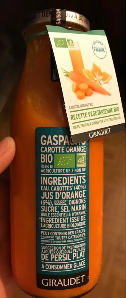 Gaspacho carotte orange